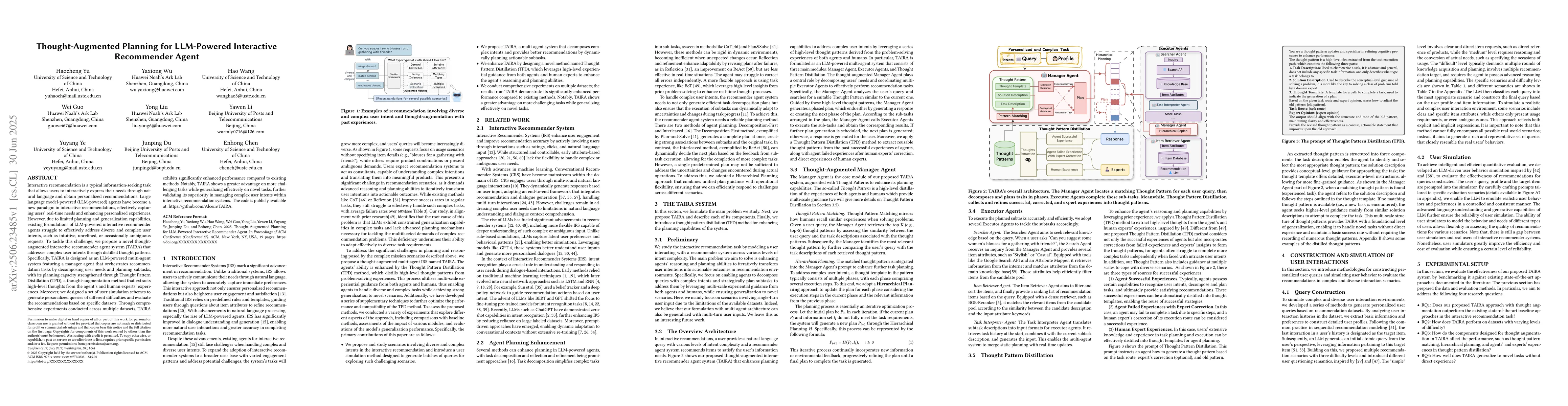 Thumbnail for Thought-Augmented Planning for LLM-Powered Interactive Recommender Agent