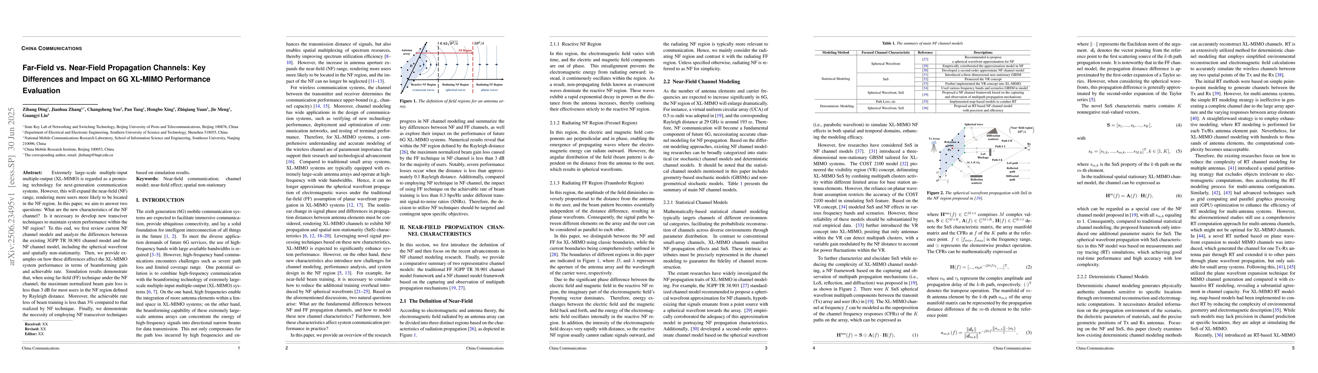 Thumbnail for Far-Field vs. Near-Field Propagation Channels: Key Differences and
  Impact on 6G XL-MIMO Performance Evaluation