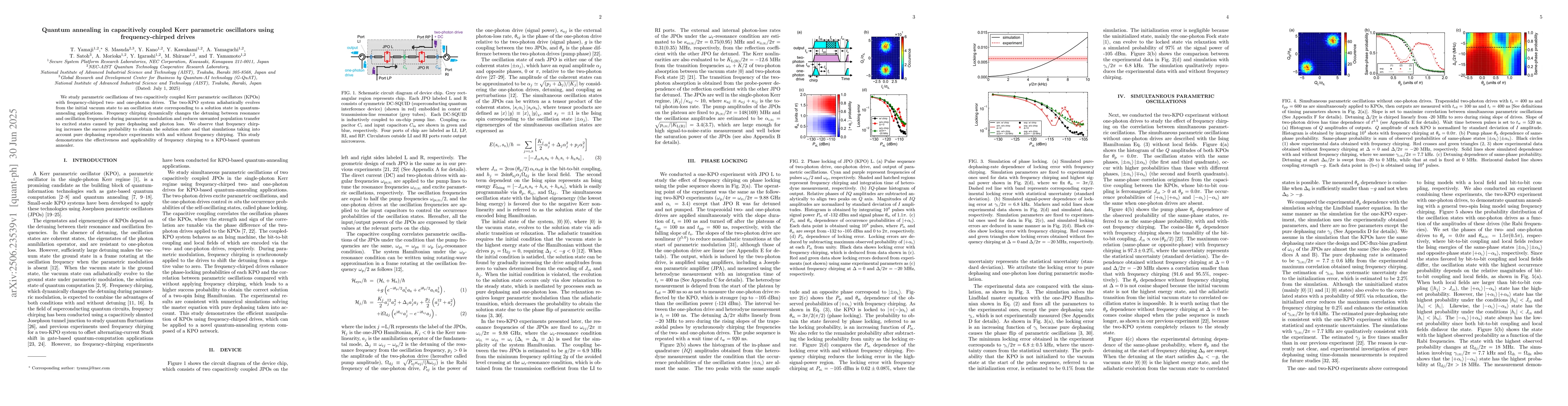 Thumbnail for Quantum annealing in capacitively coupled Kerr parametric oscillators
  using frequency-chirped drives