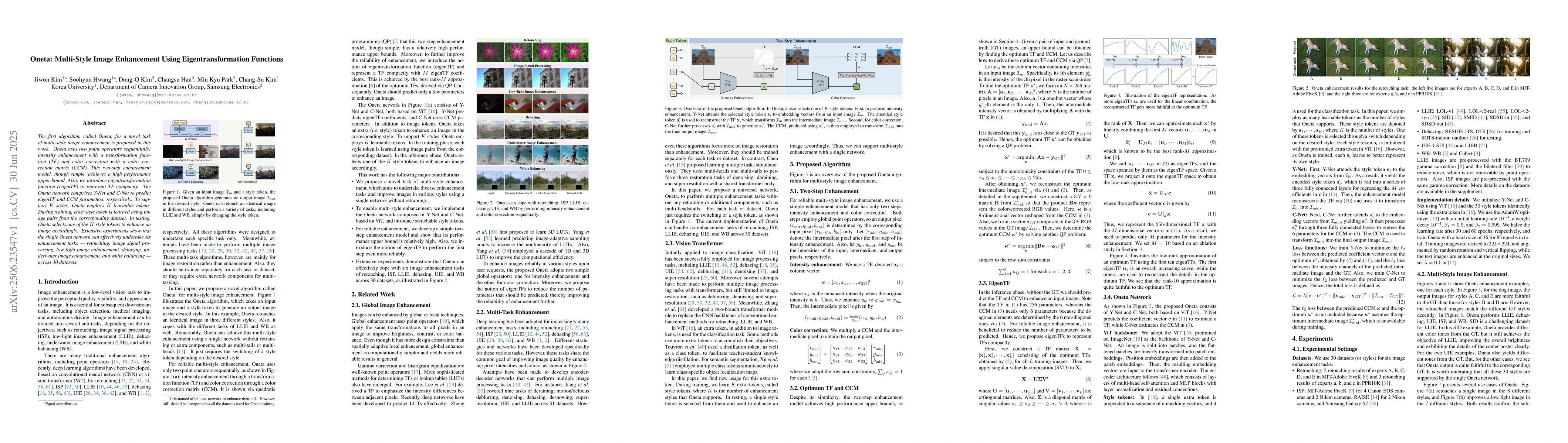 Thumbnail for Oneta: Multi-Style Image Enhancement Using Eigentransformation Functions