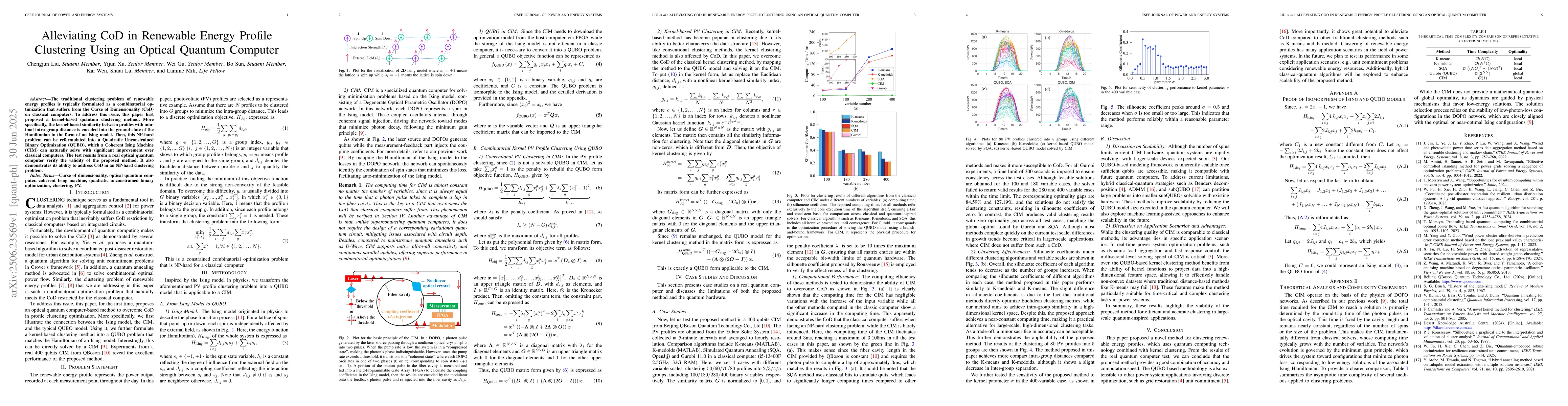 Thumbnail for Alleviating CoD in Renewable Energy Profile Clustering Using an Optical
  Quantum Computer