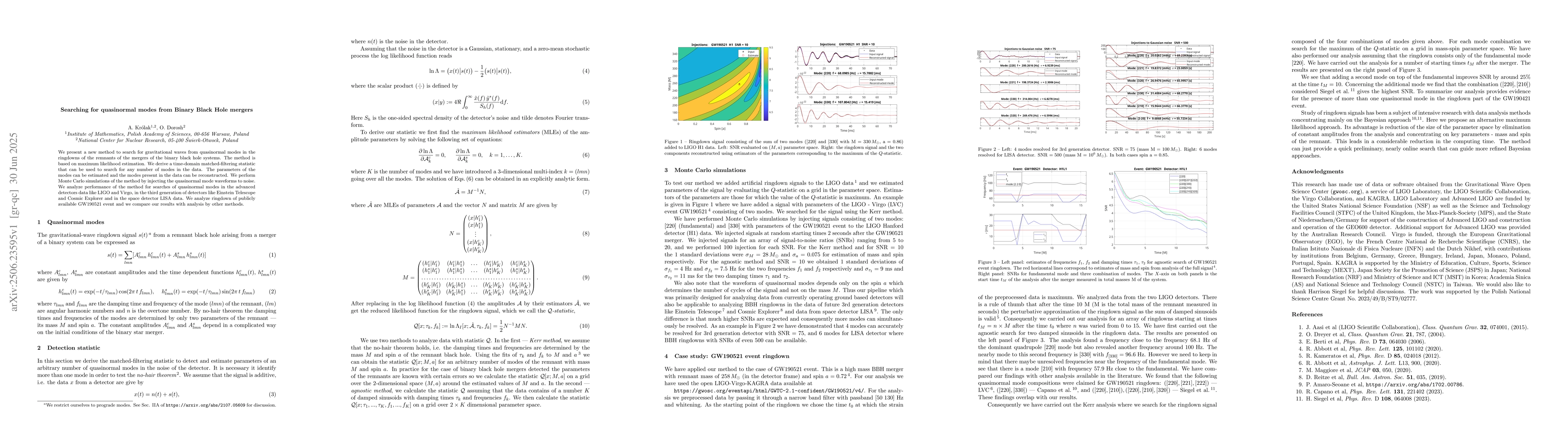Thumbnail for Searching for quasinormal modes from Binary Black Hole mergers