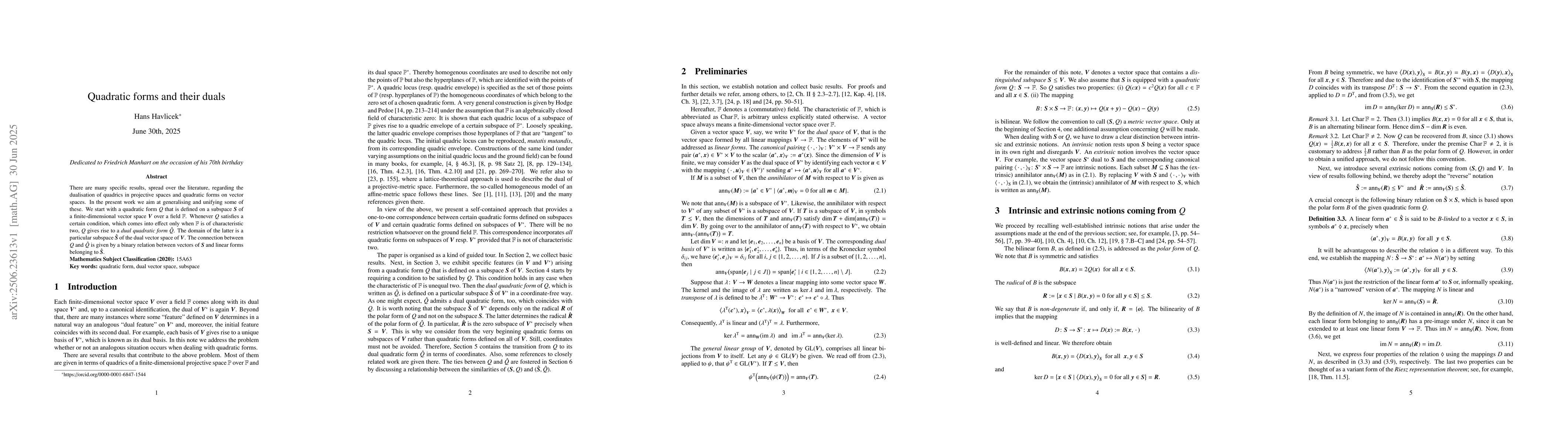 Thumbnail for Quadratic forms and their duals