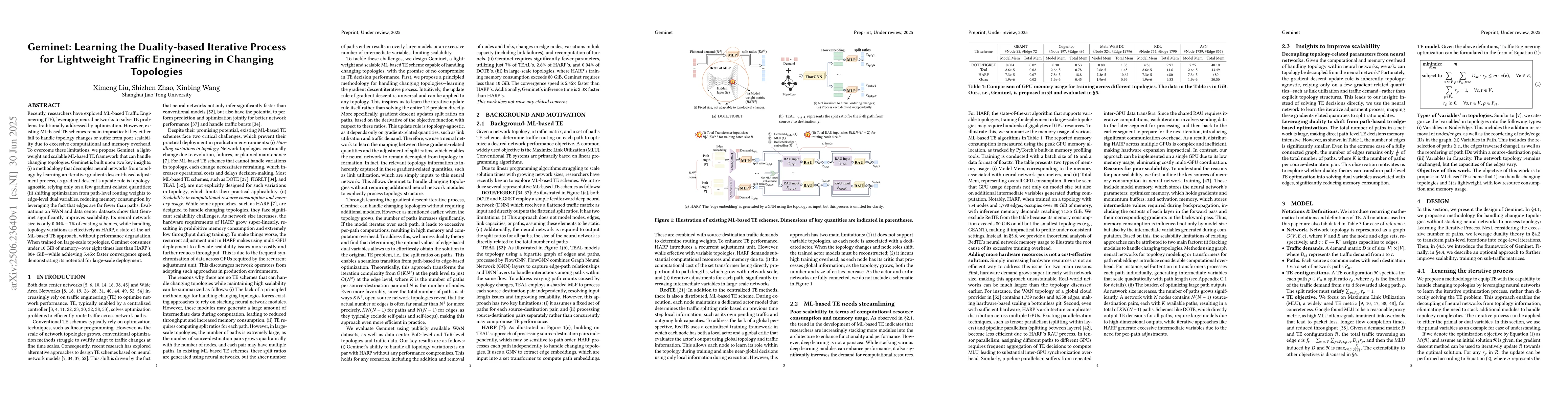 Thumbnail for Geminet: Learning the Duality-based Iterative Process for Lightweight
  Traffic Engineering in Changing Topologies