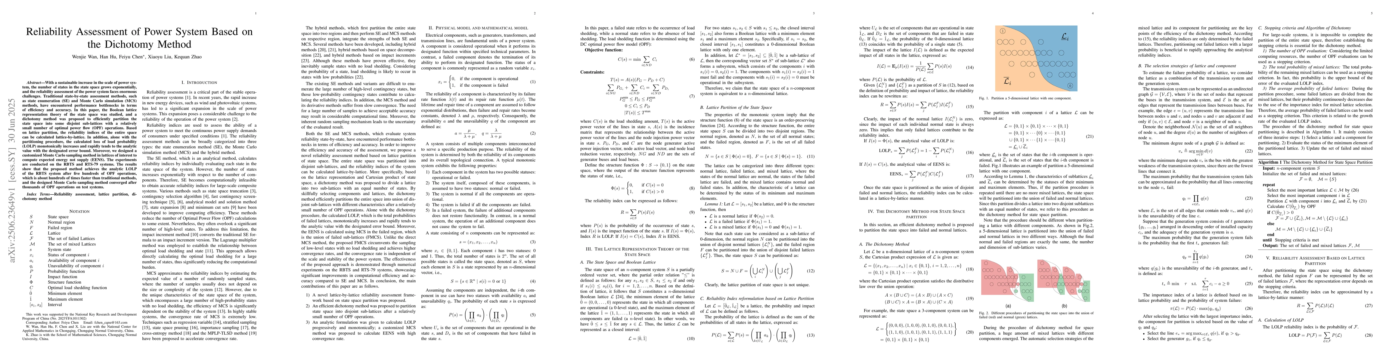 Thumbnail for Reliability Assessment of Power System Based on the Dichotomy Method