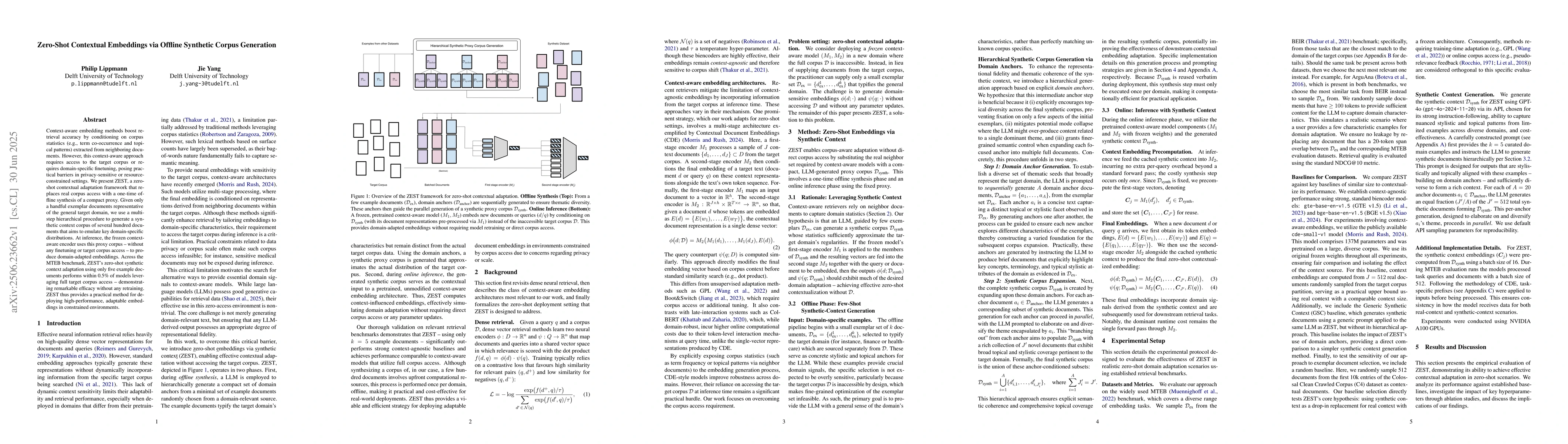 Thumbnail for Zero-Shot Contextual Embeddings via Offline Synthetic Corpus Generation