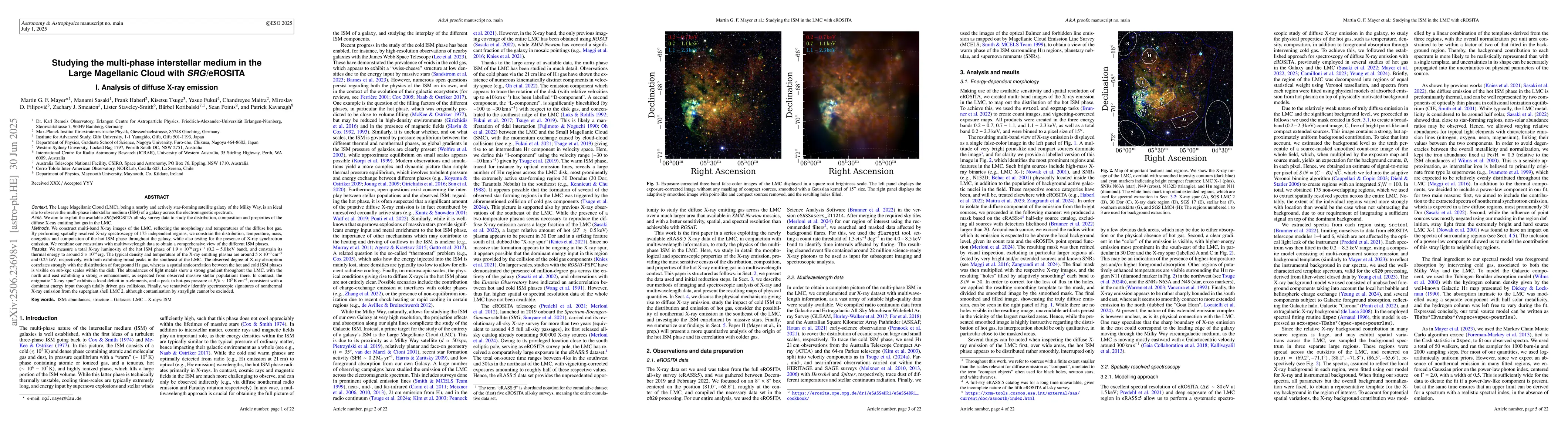 Thumbnail for Studying the multi-phase interstellar medium in the Large Magellanic
  Cloud with SRG/eROSITA -- I. Analysis of diffuse X-ray emission