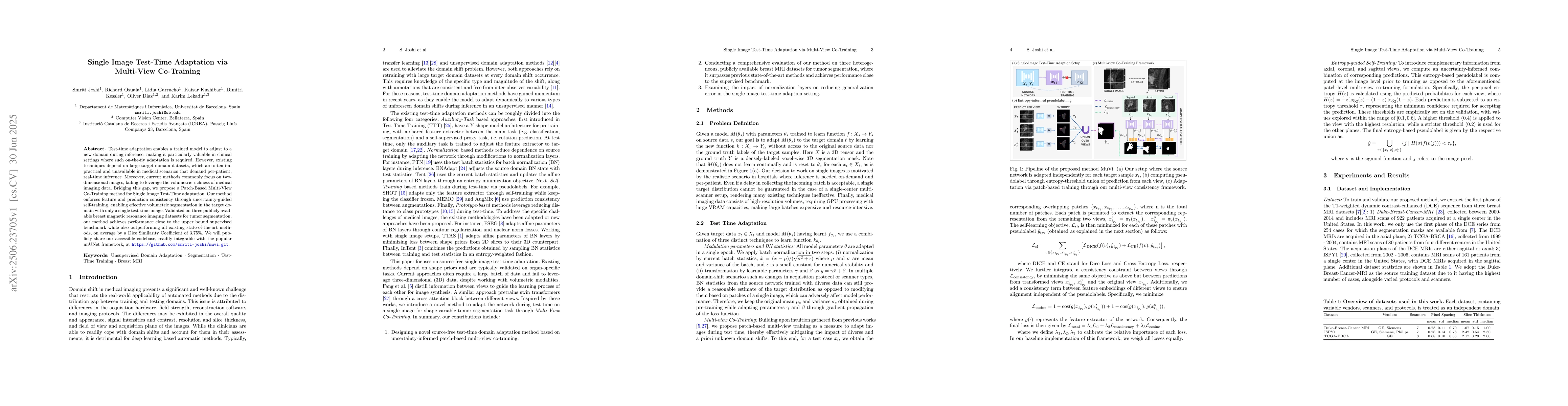 Thumbnail for Single Image Test-Time Adaptation via Multi-View Co-Training