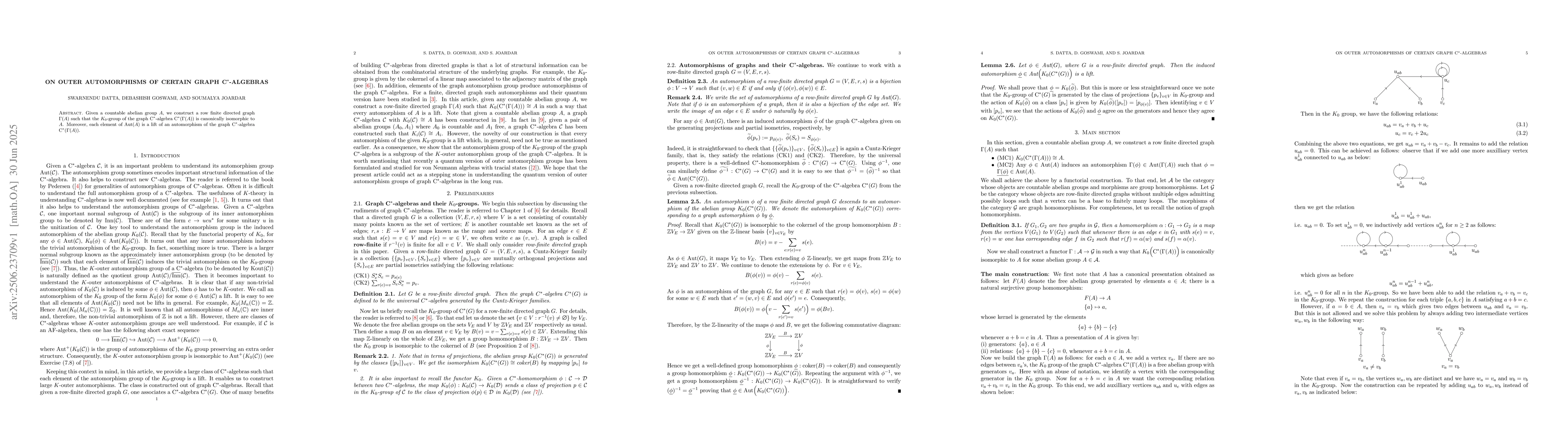 Thumbnail for On outer automorphisms of certain graph $C^{*}$-algebras