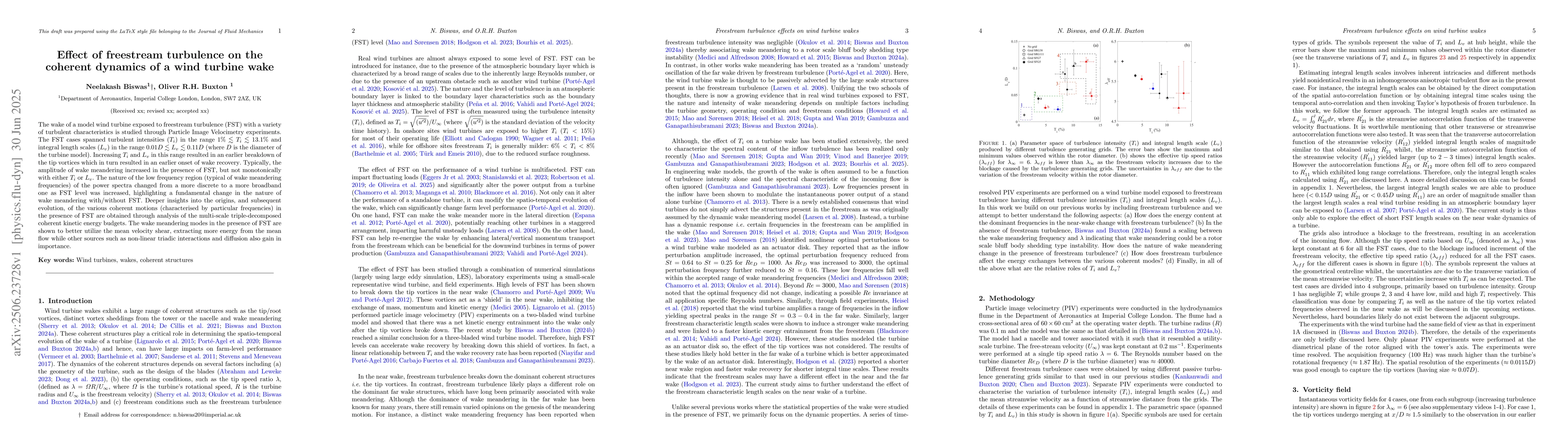 Thumbnail for Effect of freestream turbulence on the coherent dynamics of a wind
  turbine wake