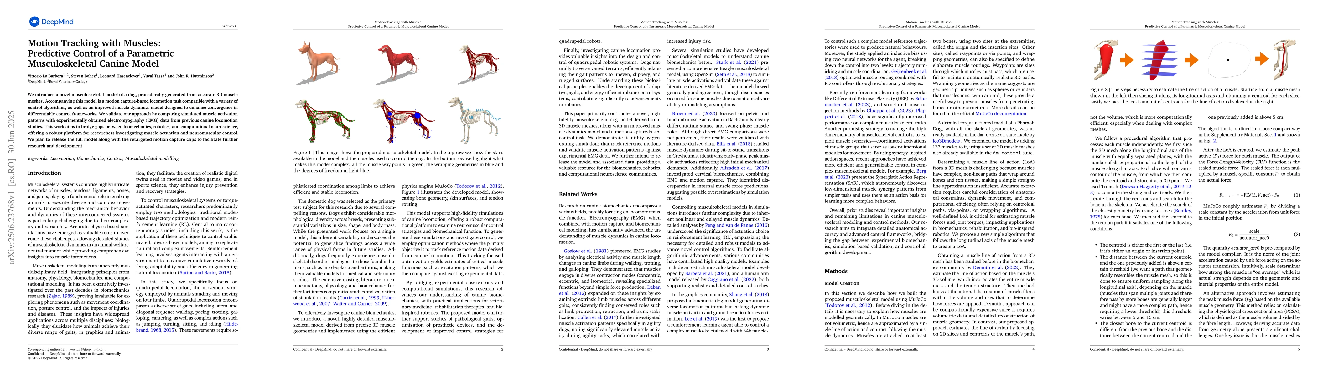 Thumbnail for Motion Tracking with Muscles: Predictive Control of a Parametric
  Musculoskeletal Canine Model