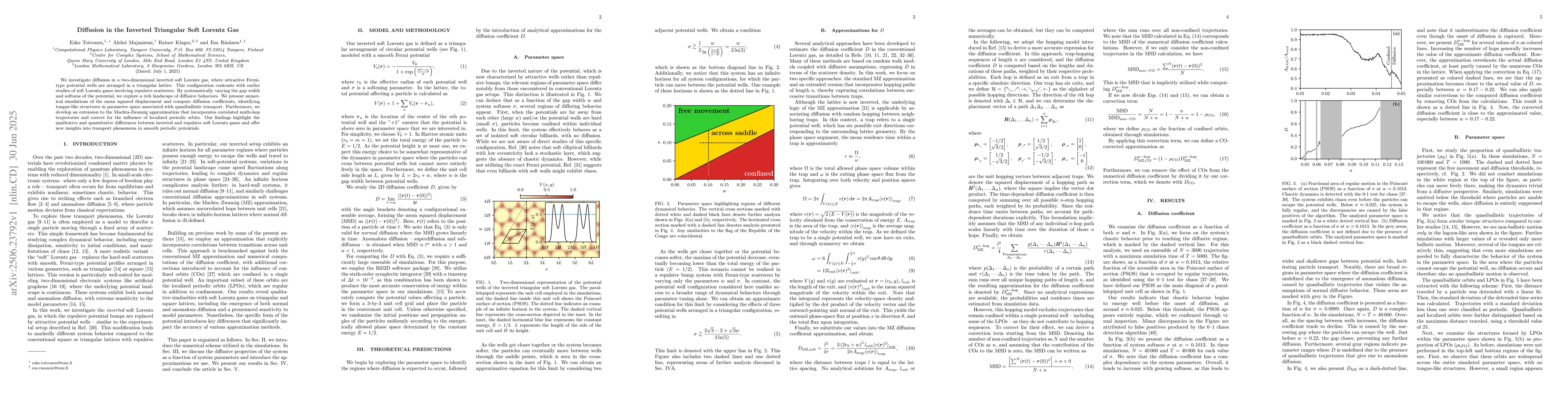 Thumbnail for Diffusion in the Inverted Triangular Soft Lorentz Gas