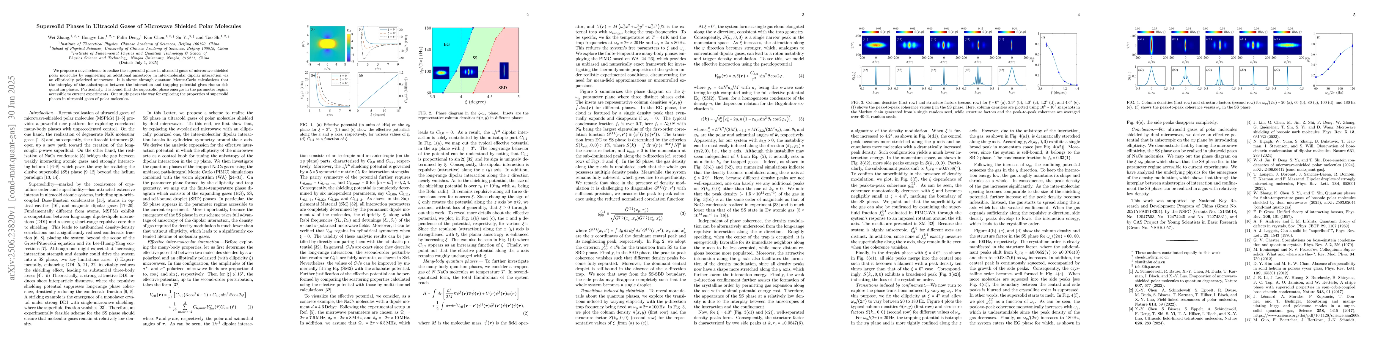 Thumbnail for Supersolid Phases in Ultracold Gases of Microwave Shielded Polar
  Molecules