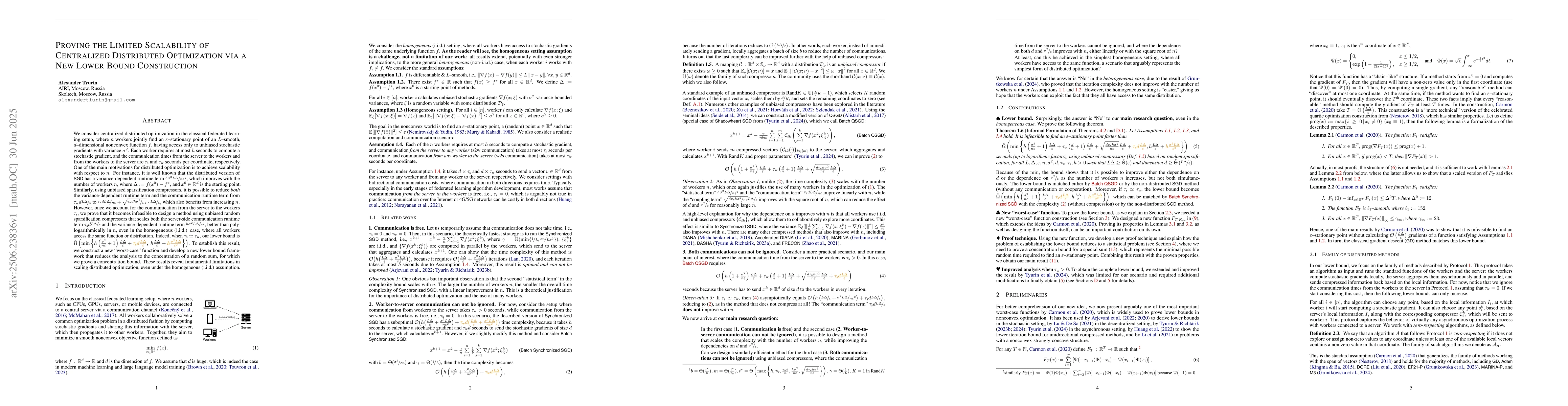 Thumbnail for Proving the Limited Scalability of Centralized Distributed Optimization
  via a New Lower Bound Construction