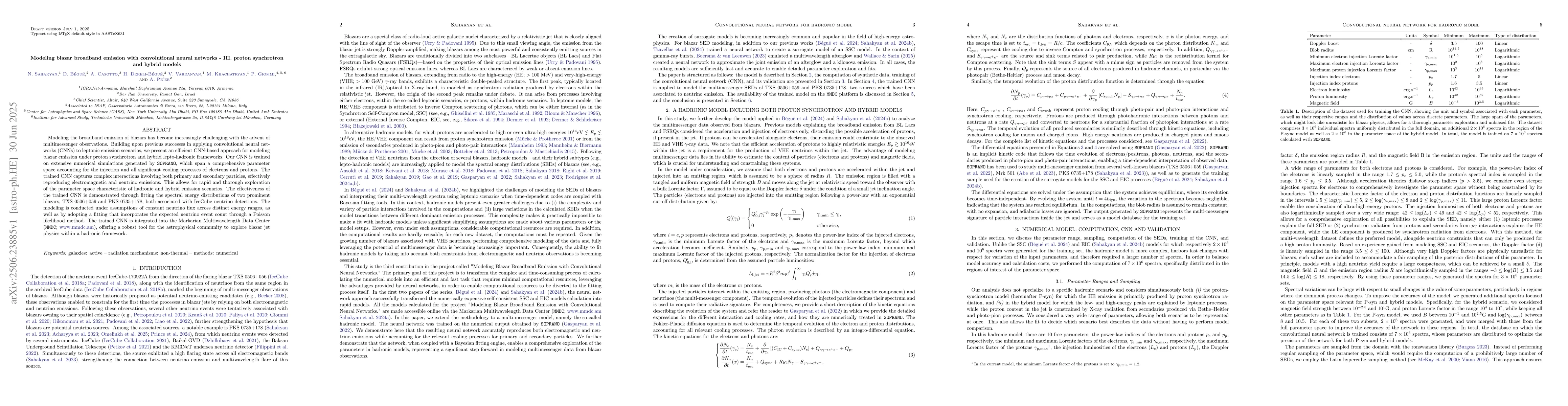 Thumbnail for Modeling blazar broadband emission with convolutional neural networks --
  III. proton synchrotron and hybrid models