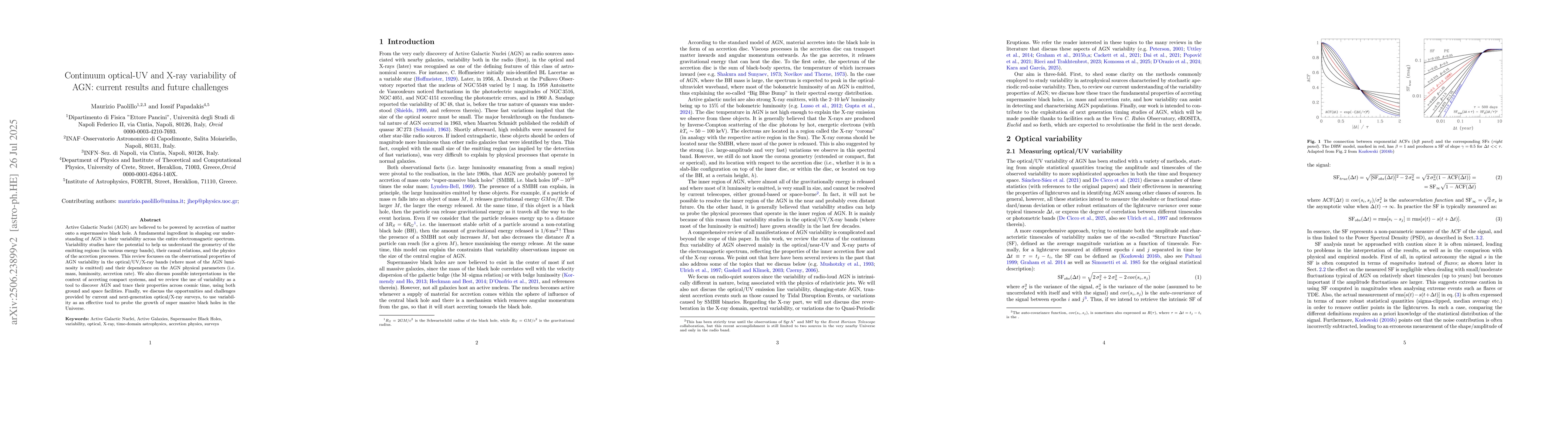 Thumbnail for Continuum optical-UV and X-ray variability of AGN: current results and
  future challenges