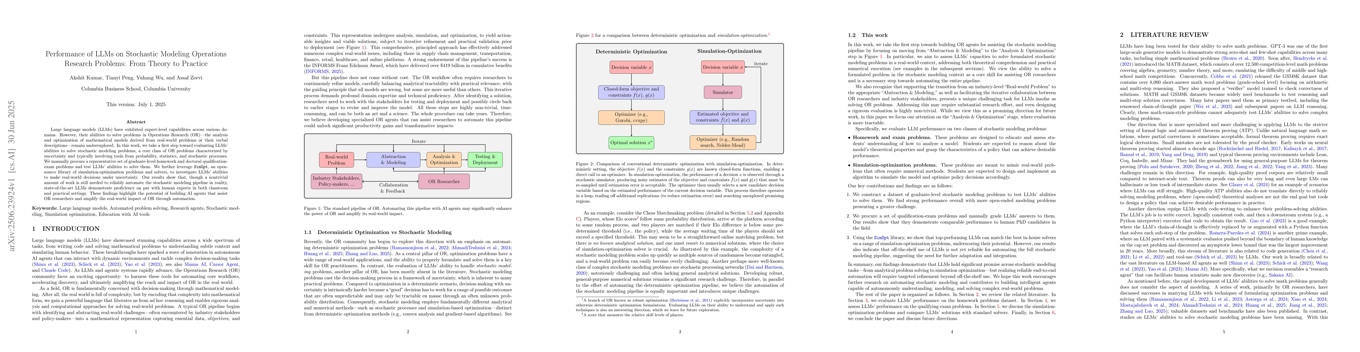 Thumbnail for Performance of LLMs on Stochastic Modeling Operations Research Problems:
  From Theory to Practice