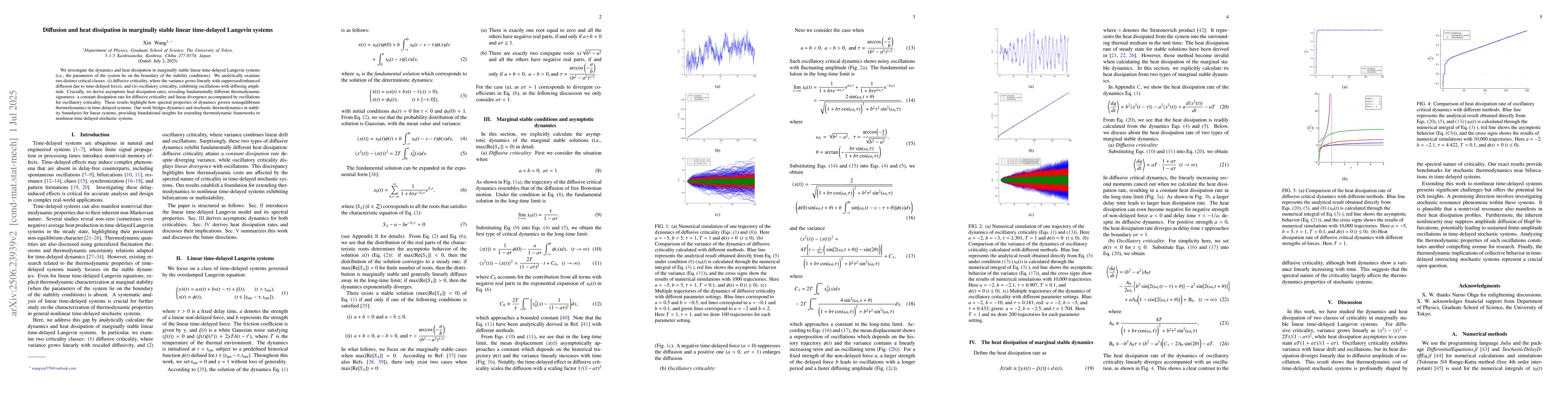 Thumbnail for Diffusion and heat dissipation in marginally stable linear time-delayed
  Langevin systems