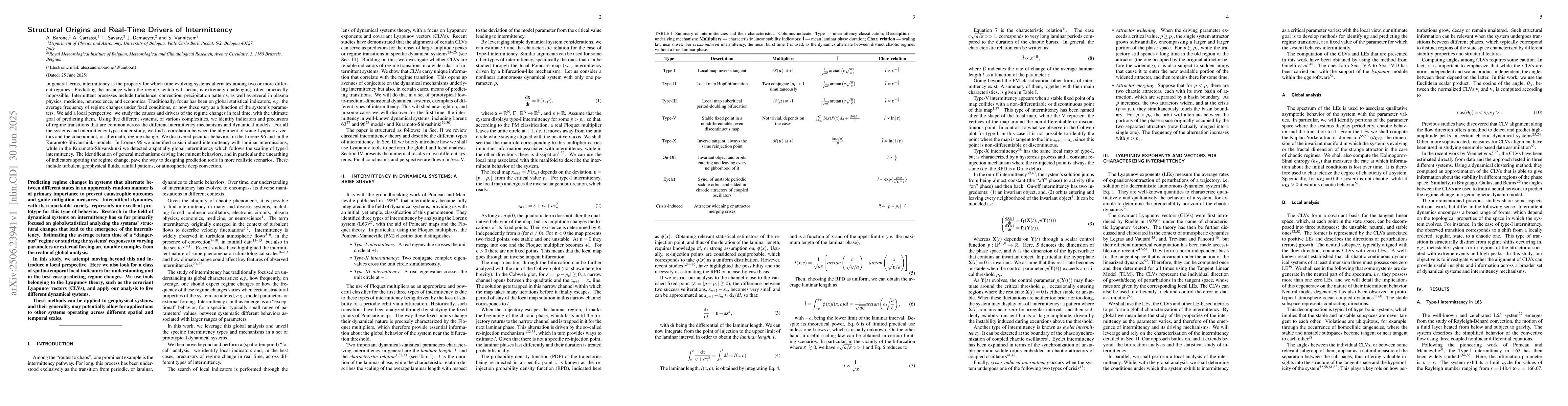 Thumbnail for Structural Origins and Real-Time Drivers of Intermittency