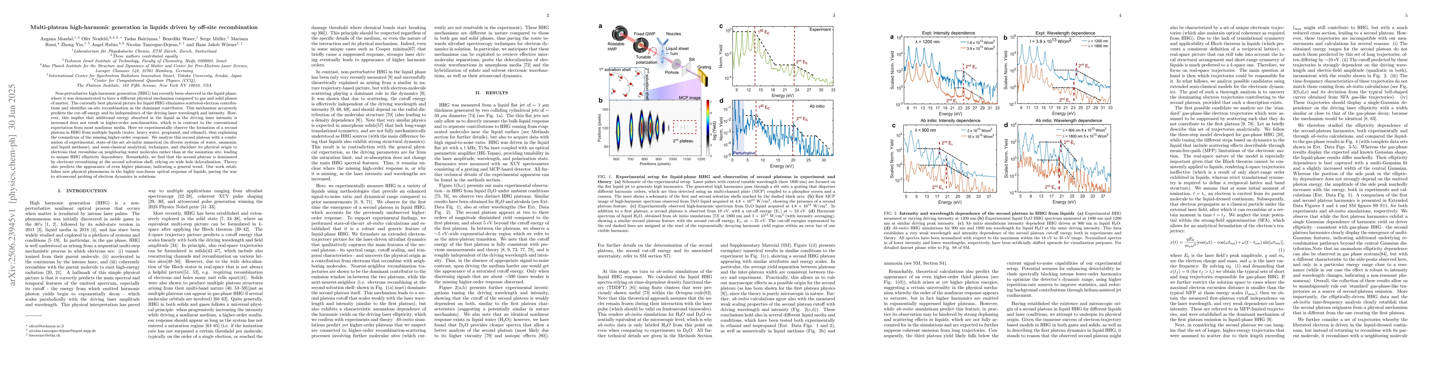 Thumbnail for Multi-plateau high-harmonic generation in liquids driven by off-site
  recombination