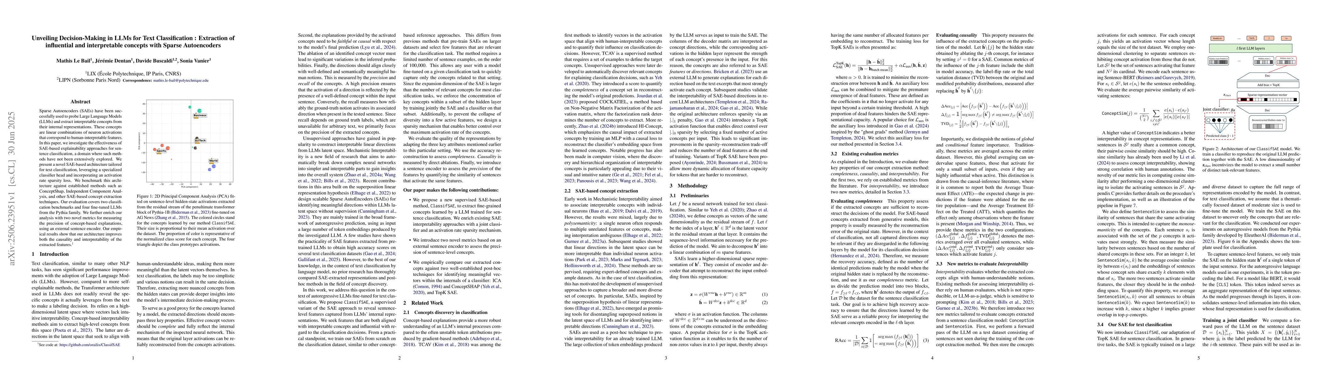 Thumbnail for Unveiling Decision-Making in LLMs for Text Classification : Extraction
  of influential and interpretable concepts with Sparse Autoencoders
