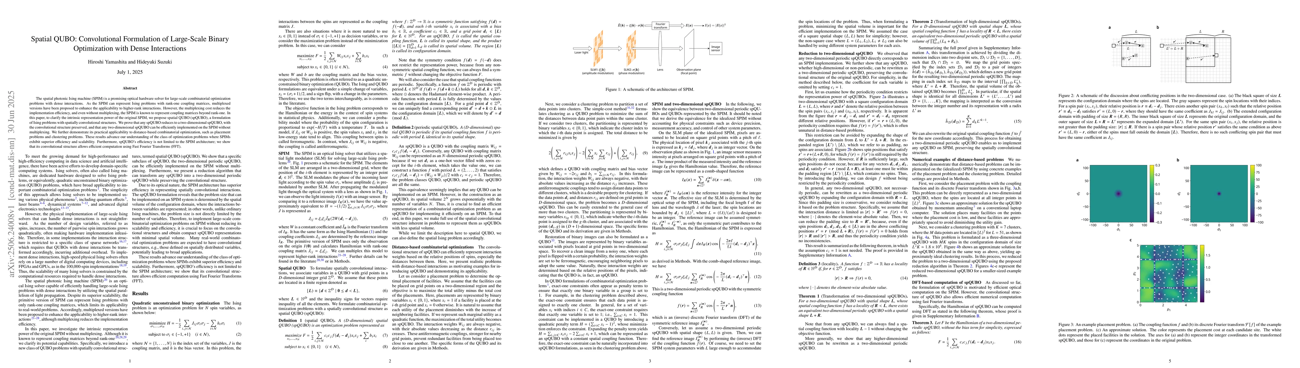 Thumbnail for Spatial QUBO: Convolutional Formulation of Large-Scale Binary
  Optimization with Dense Interactions
