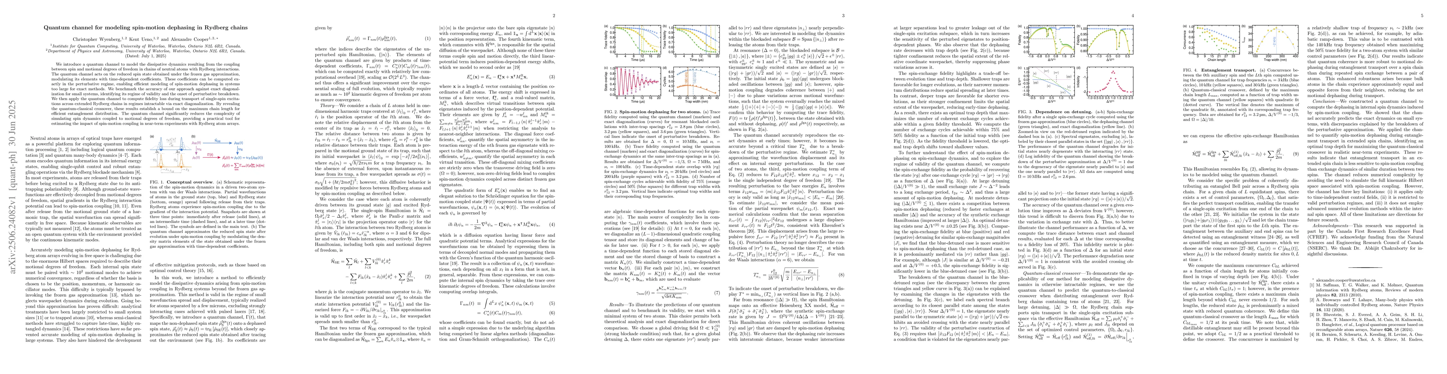 Thumbnail for Quantum channel for modeling spin-motion dephasing in Rydberg chains