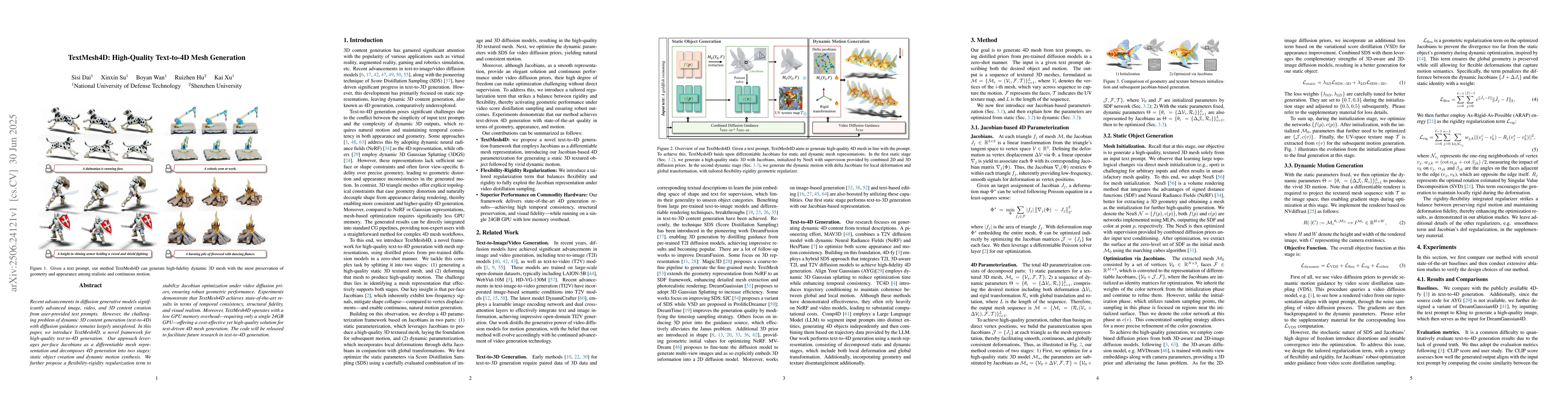 Thumbnail for TextMesh4D: High-Quality Text-to-4D Mesh Generation