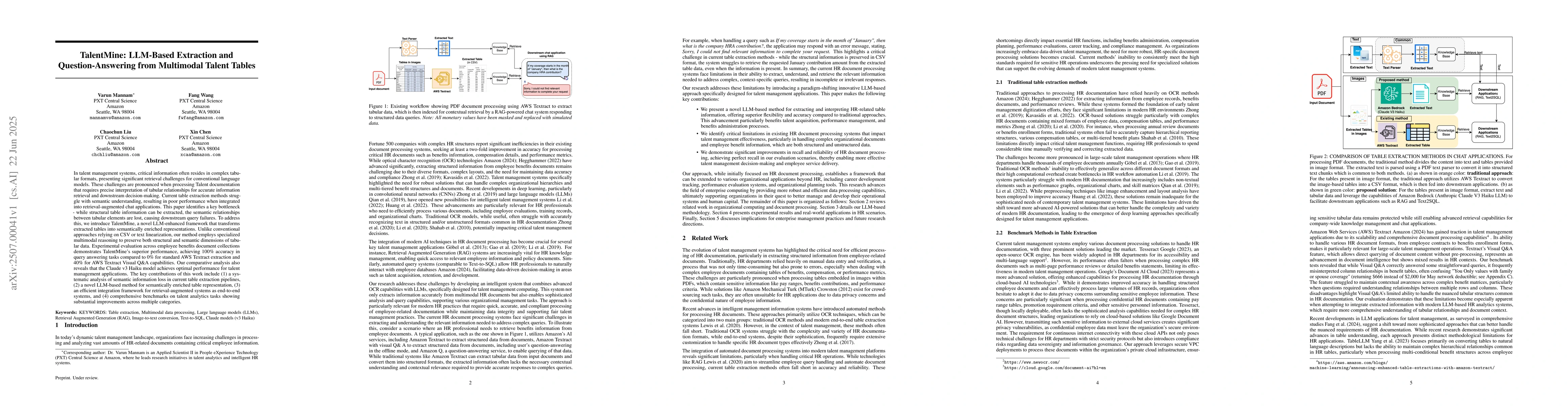 Thumbnail for TalentMine: LLM-Based Extraction and Question-Answering from Multimodal
  Talent Tables