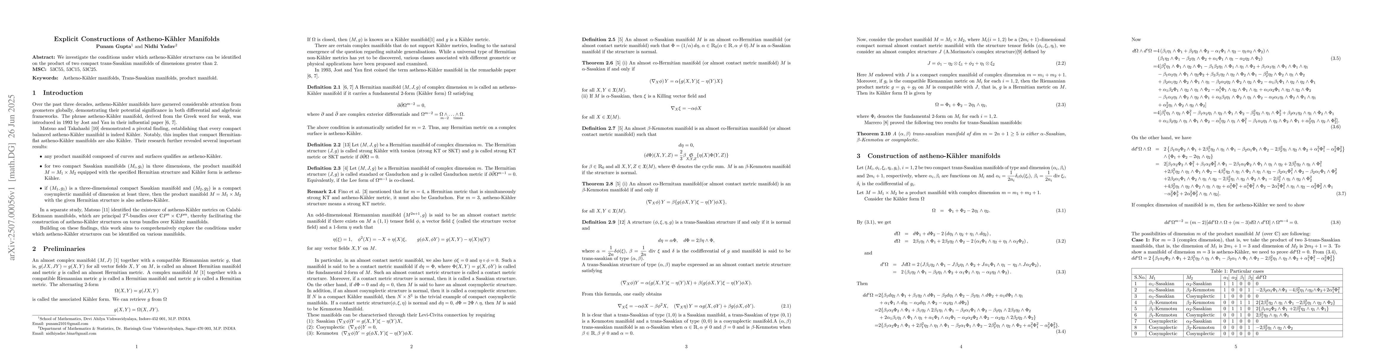 Thumbnail for Explicit Constructions of Astheno-Kähler Manifolds