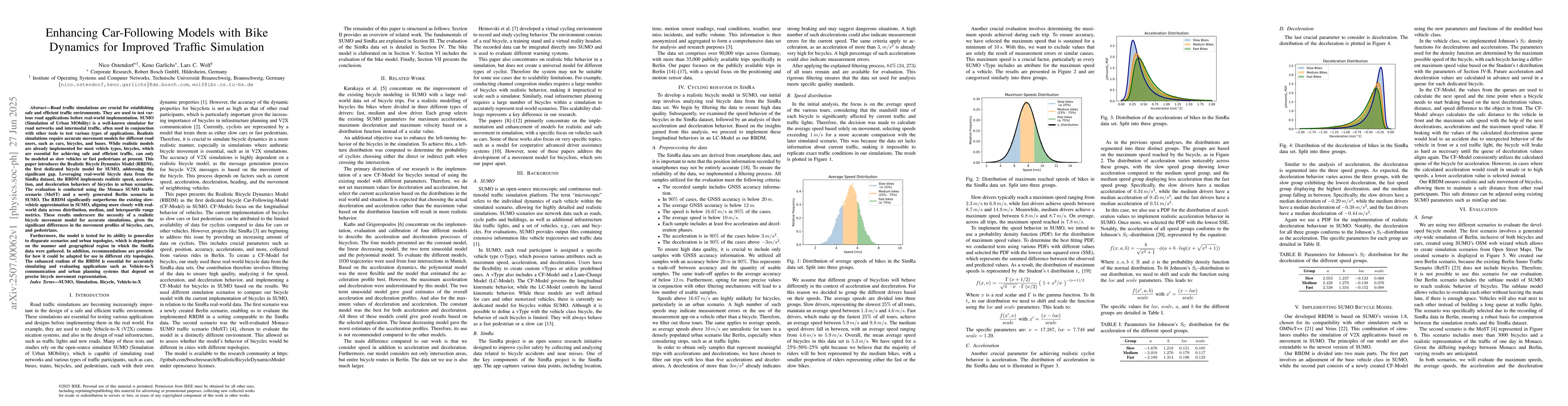 Thumbnail for Enhancing Car-Following Models with Bike Dynamics for Improved Traffic
  Simulation