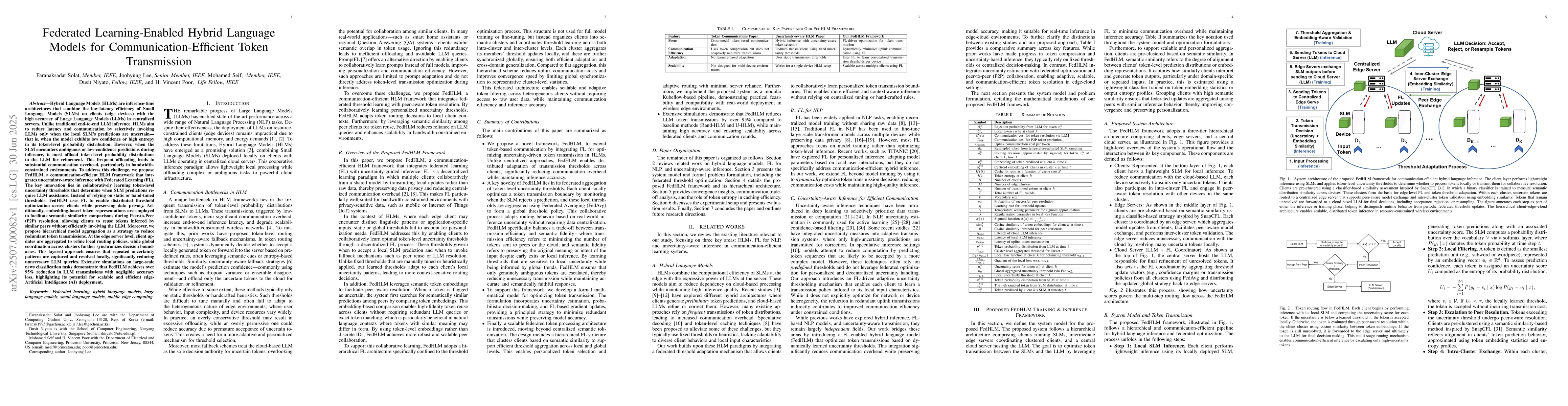 Thumbnail for Federated Learning-Enabled Hybrid Language Models for
  Communication-Efficient Token Transmission