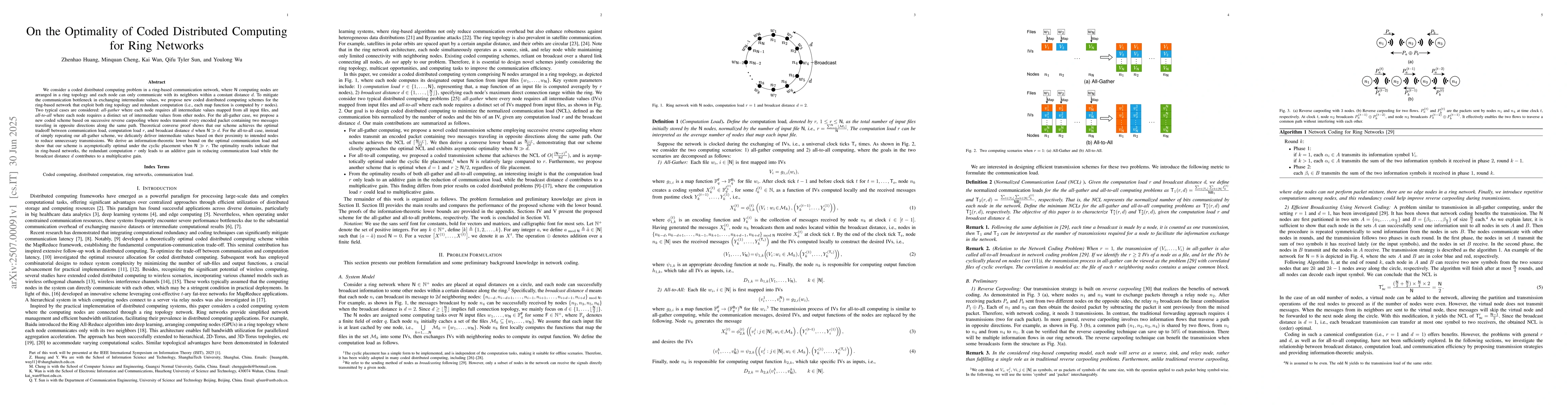 Thumbnail for On the Optimality of Coded Distributed Computing for Ring Networks
