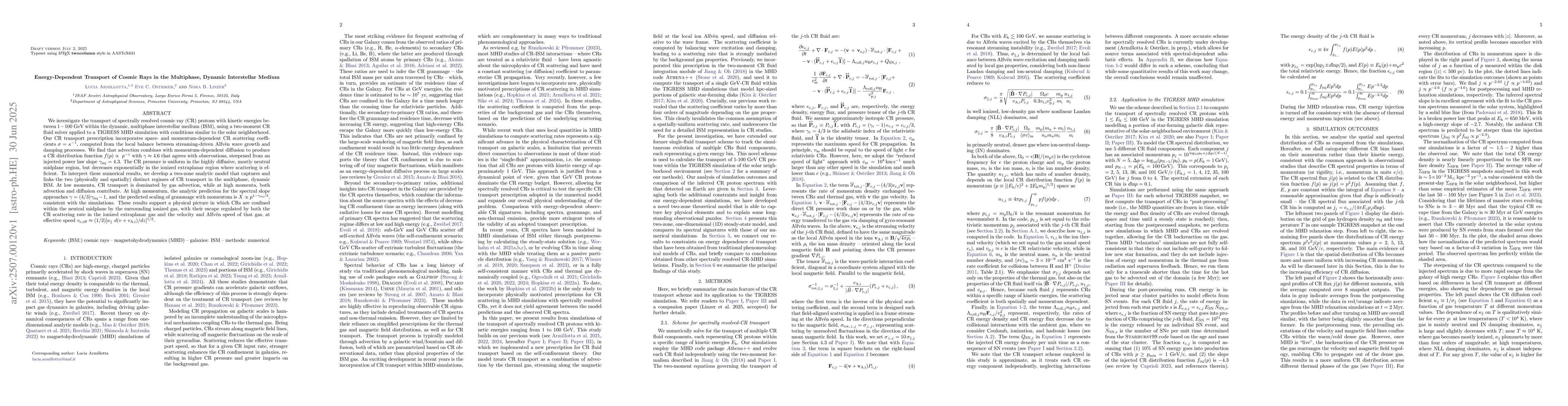 Thumbnail for Energy-Dependent Transport of Cosmic Rays in the Multiphase, Dynamic
  Interstellar Medium