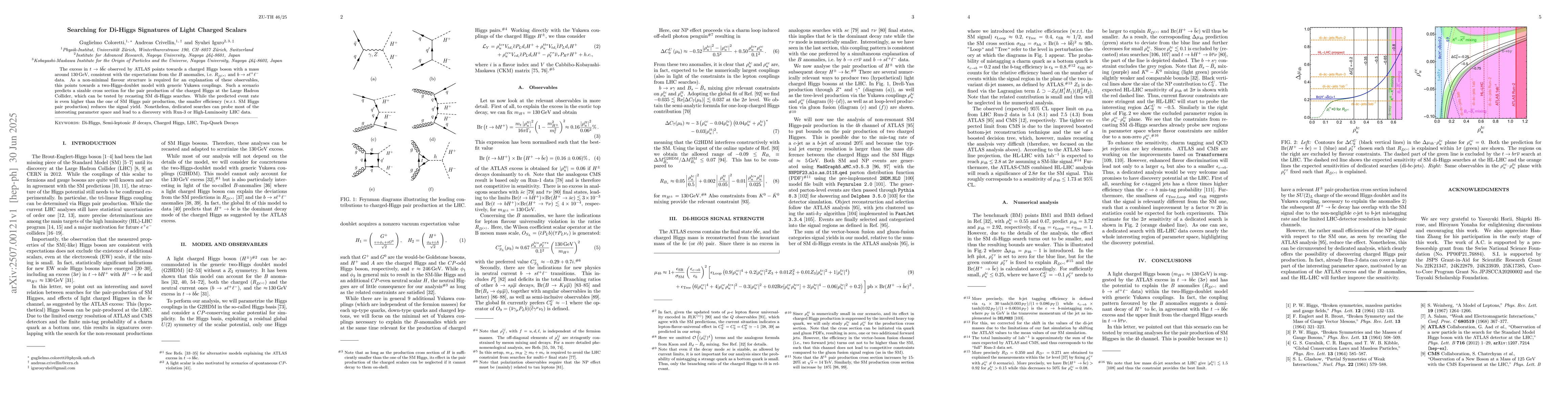 Thumbnail for Searching for Di-Higgs Signatures of Light Charged Scalars