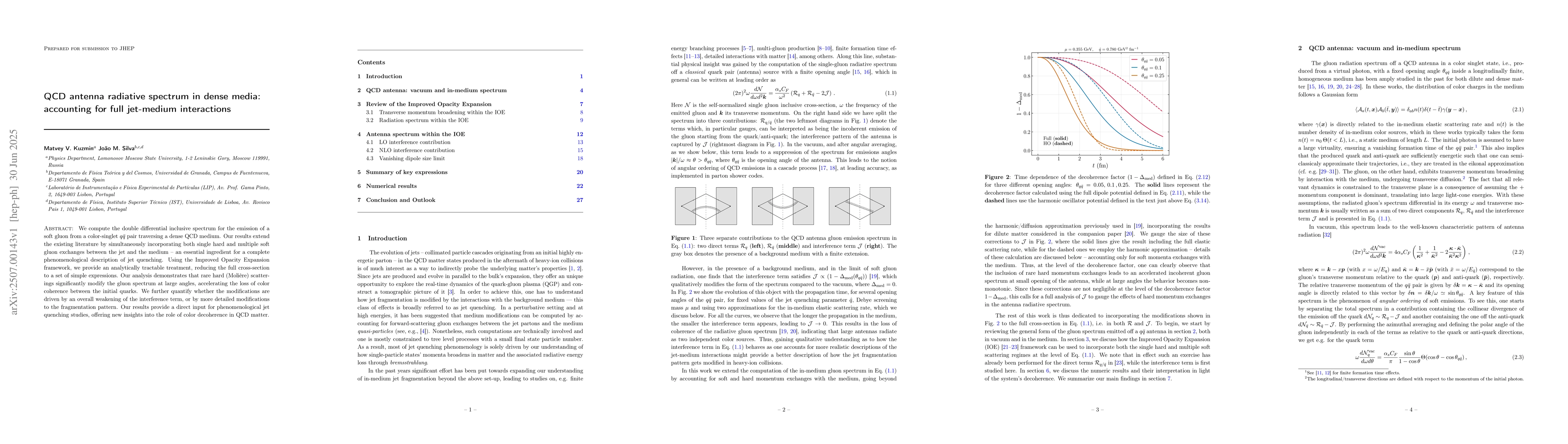 Thumbnail for QCD antenna radiative spectrum in dense media: accounting for full
  jet-medium interactions