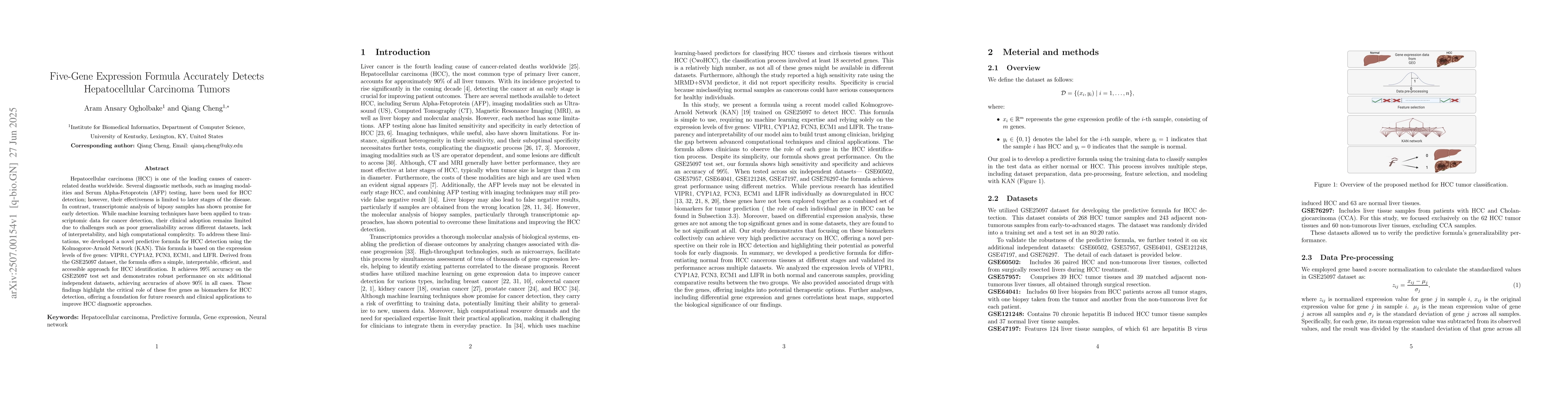 Thumbnail for Five-Gene Expression Formula Accurately Detects Hepatocellular Carcinoma
  Tumors