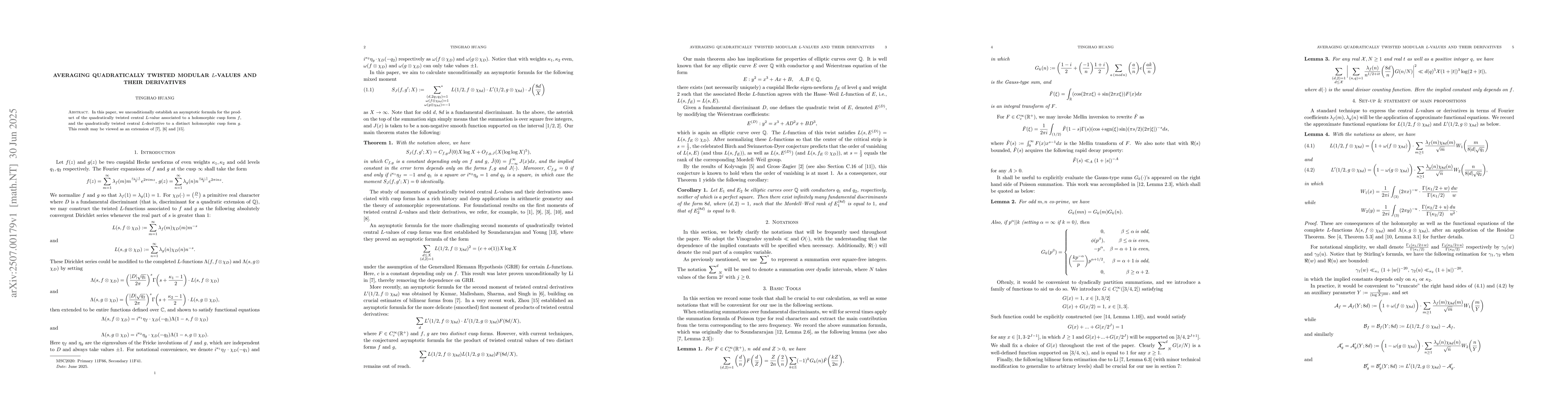 Thumbnail for Averaging quadratically twisted $L$-values and their derivatives