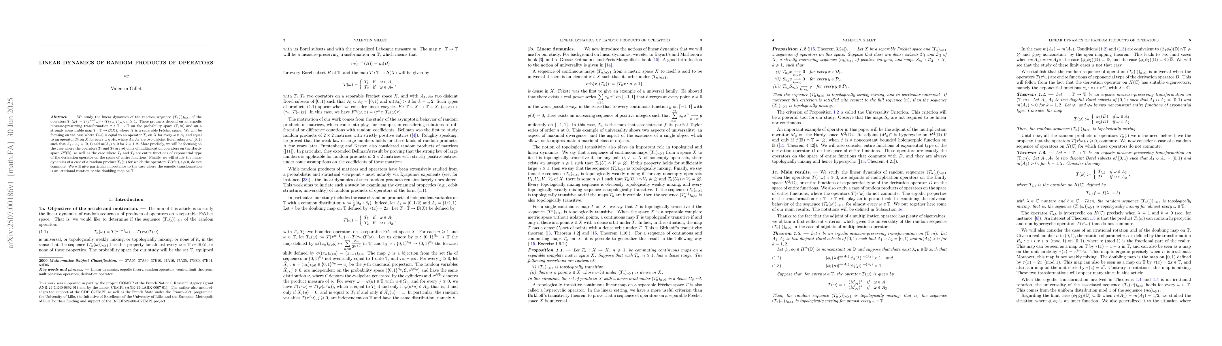 Thumbnail for Linear dynamics of random products of operators