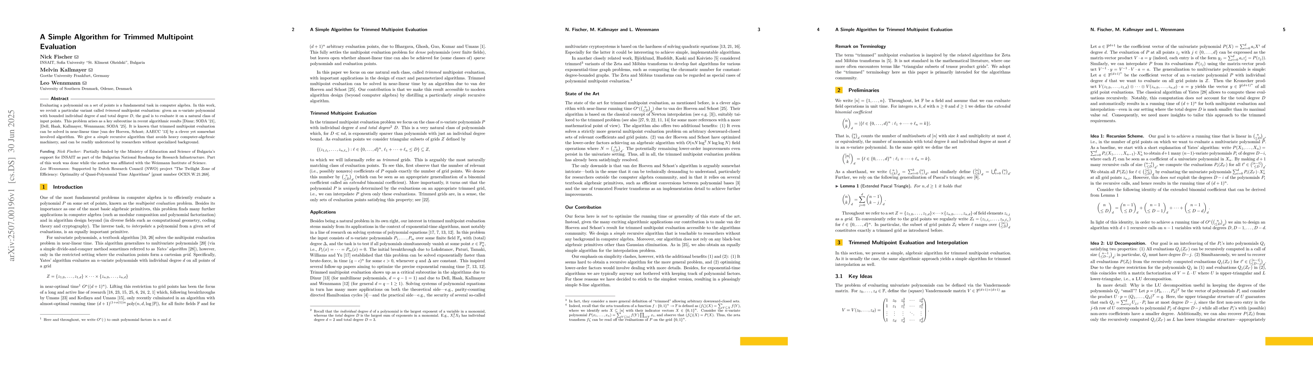 Thumbnail for A Simple Algorithm for Trimmed Multipoint Evaluation