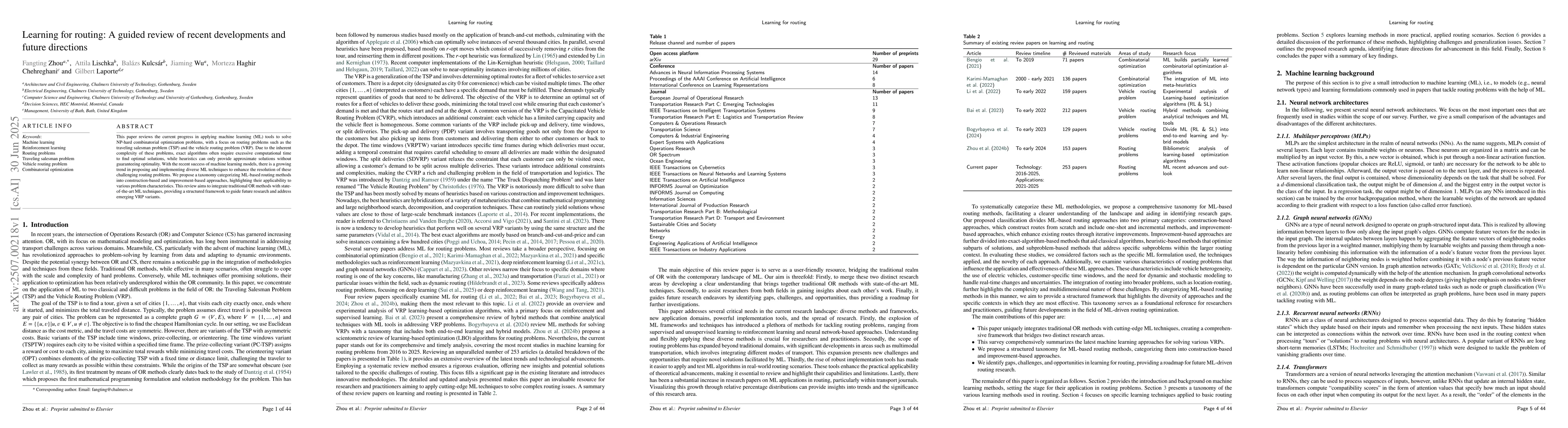 Thumbnail for Learning for routing: A guided review of recent developments and future
  directions