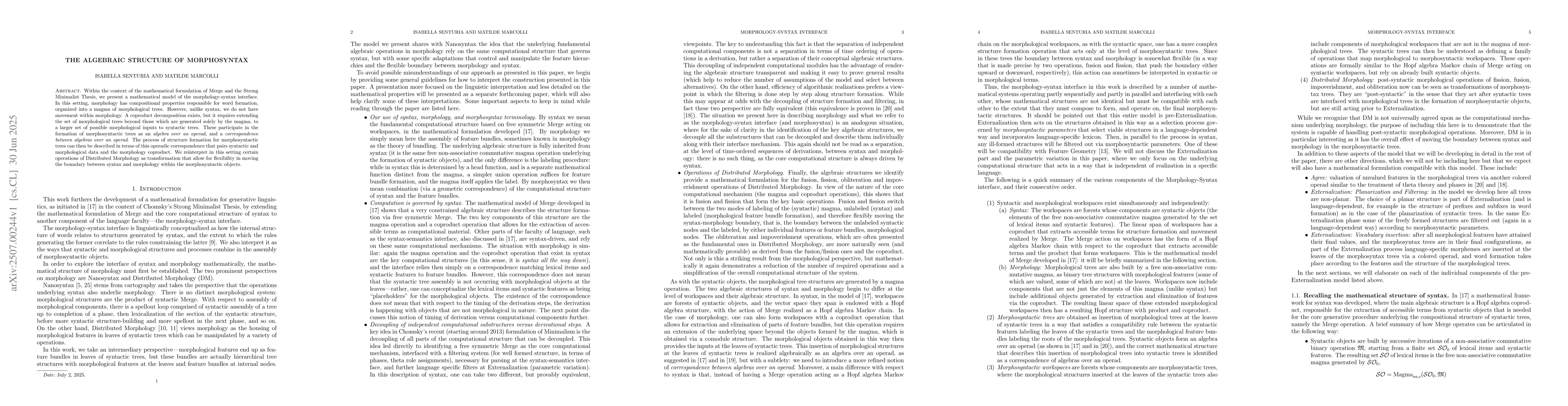 Thumbnail for The Algebraic Structure of Morphosyntax