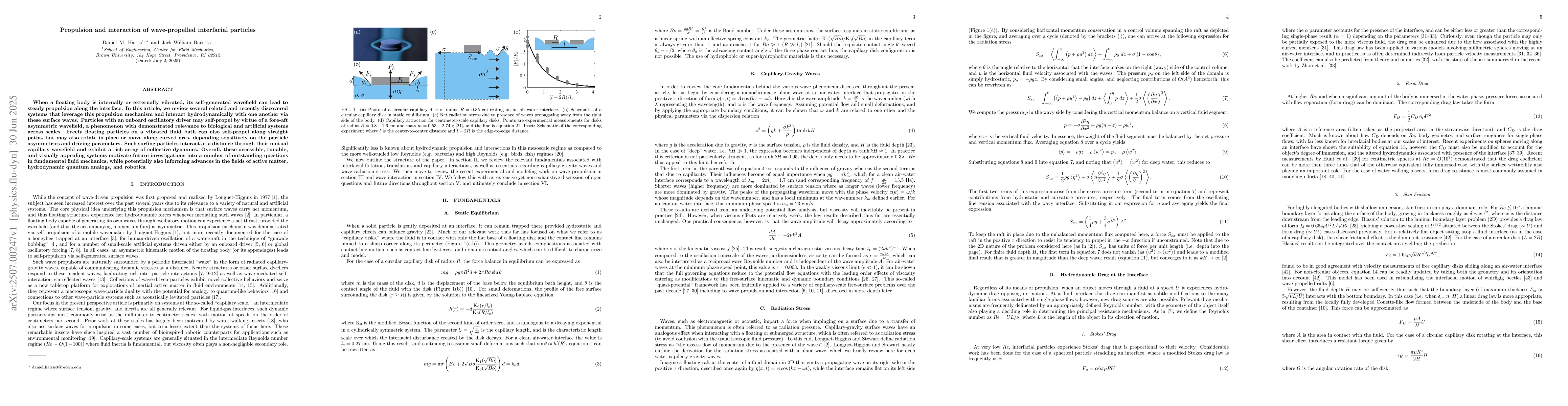Thumbnail for Propulsion and interaction of wave-propelled interfacial particles