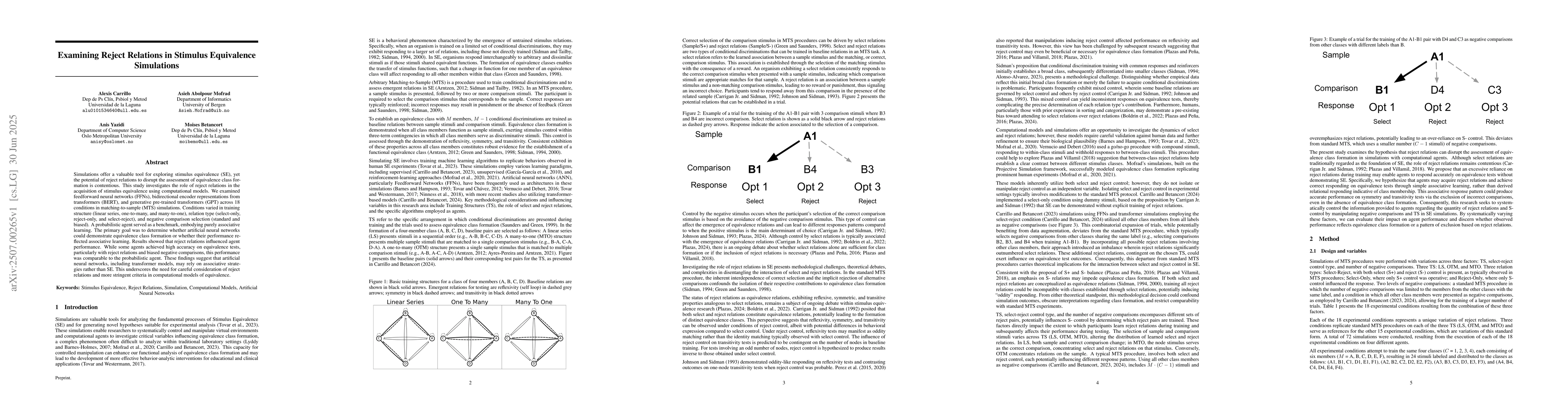 Thumbnail for Examining Reject Relations in Stimulus Equivalence Simulations