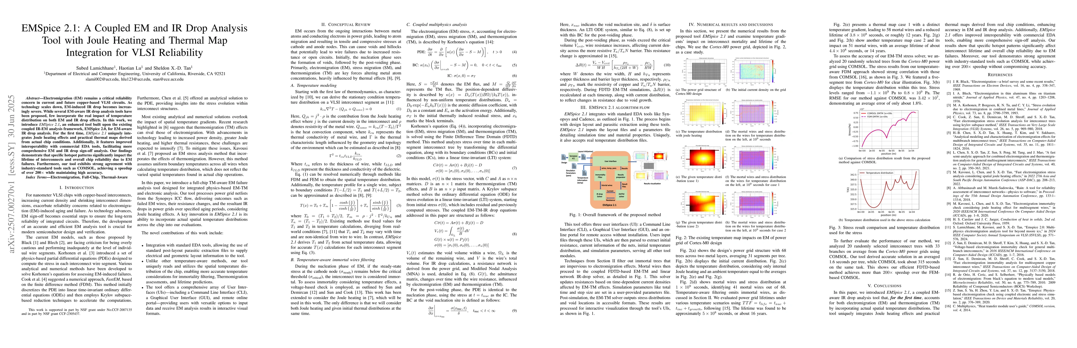 Thumbnail for EMSpice 2.1: A Coupled EM and IR Drop Analysis Tool with Joule Heating
  and Thermal Map Integration for VLSI Reliability