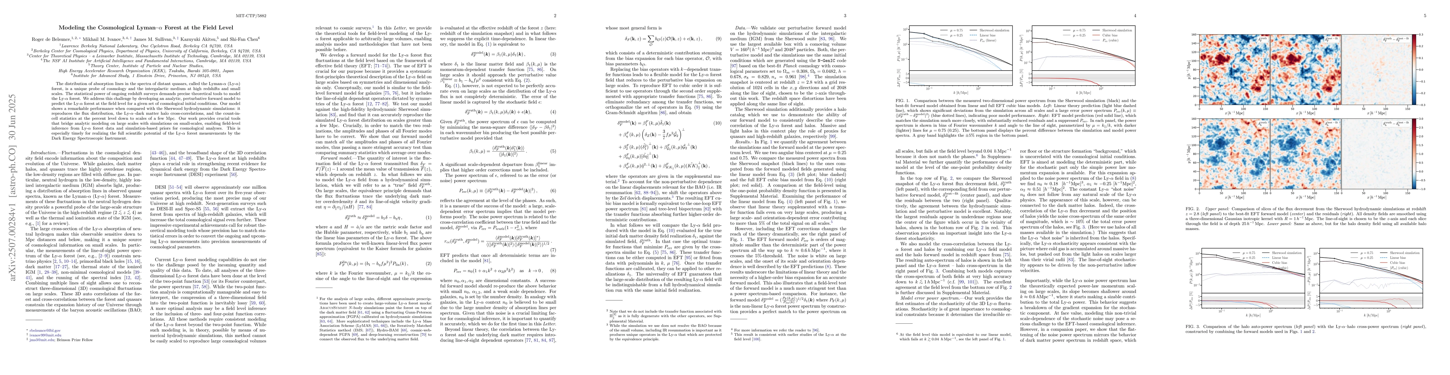 Thumbnail for Modeling the Cosmological Lyman-$α$ Forest at the Field Level