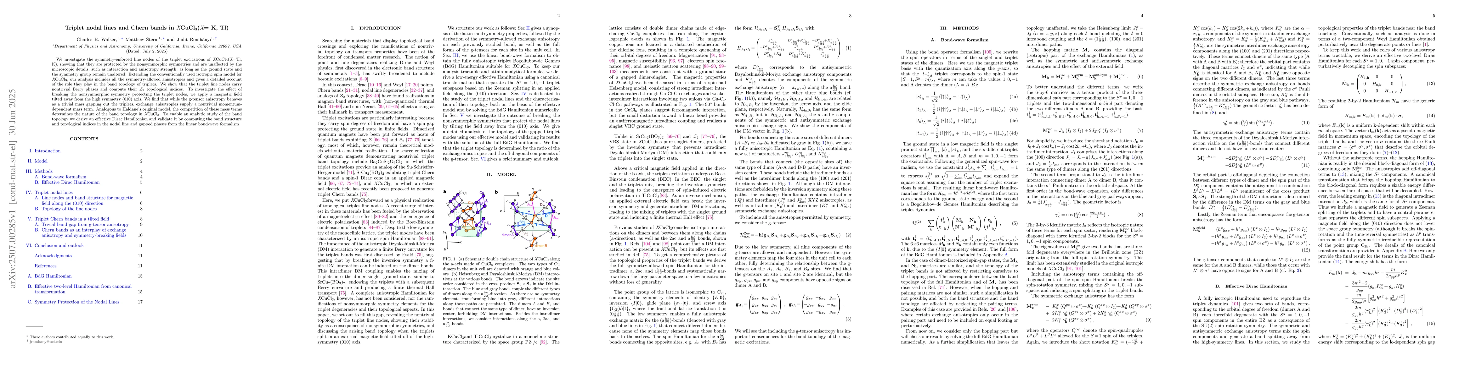 Thumbnail for Triplet nodal lines and Chern bands in XCuCl$_{3}$ (X= K, Tl)