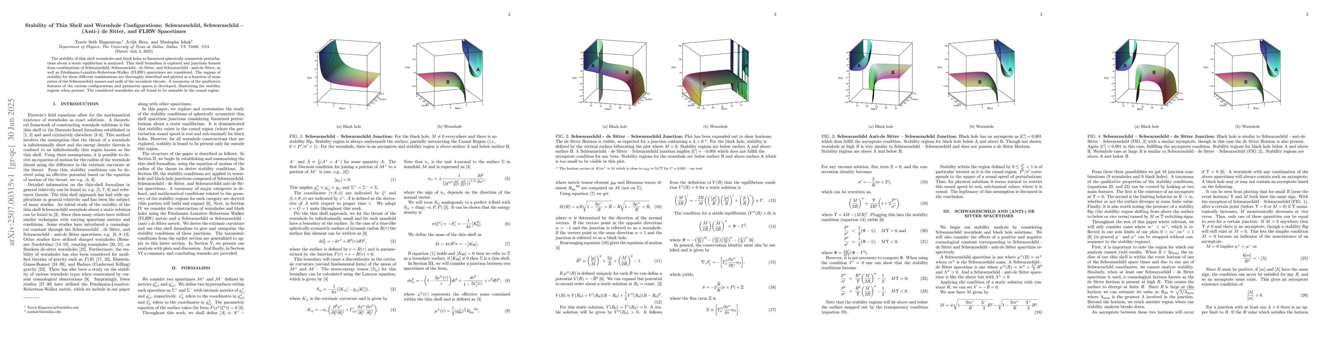 Thumbnail for Stability of Thin Shell and Wormhole Configurations: Schwarzschild,
  Schwarzschild -- (Anti-) de Sitter, and FLRW Spacetimes