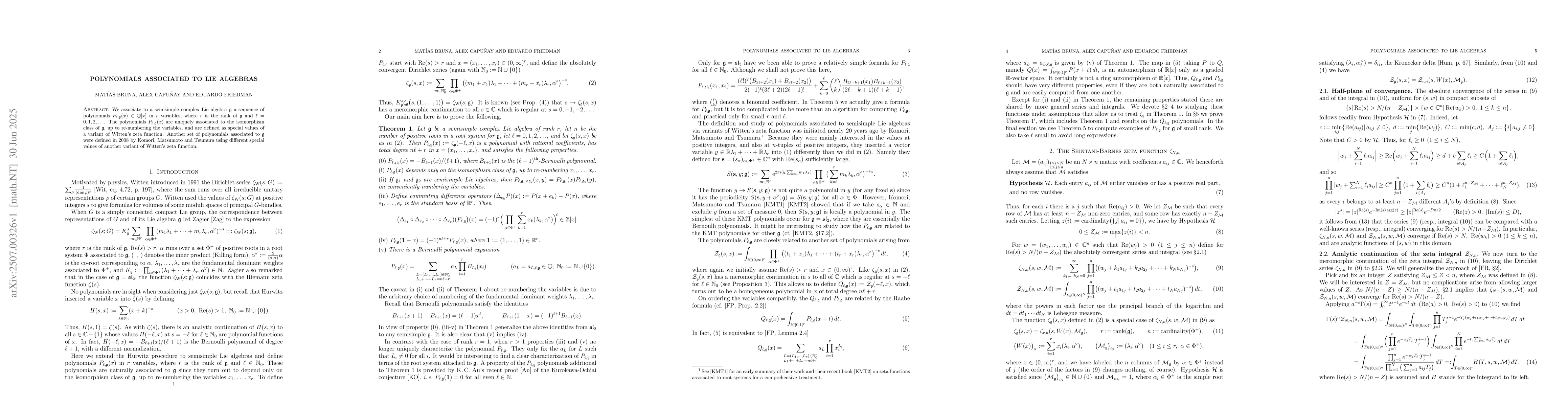 Thumbnail for Polynomials associated to Lie algebras