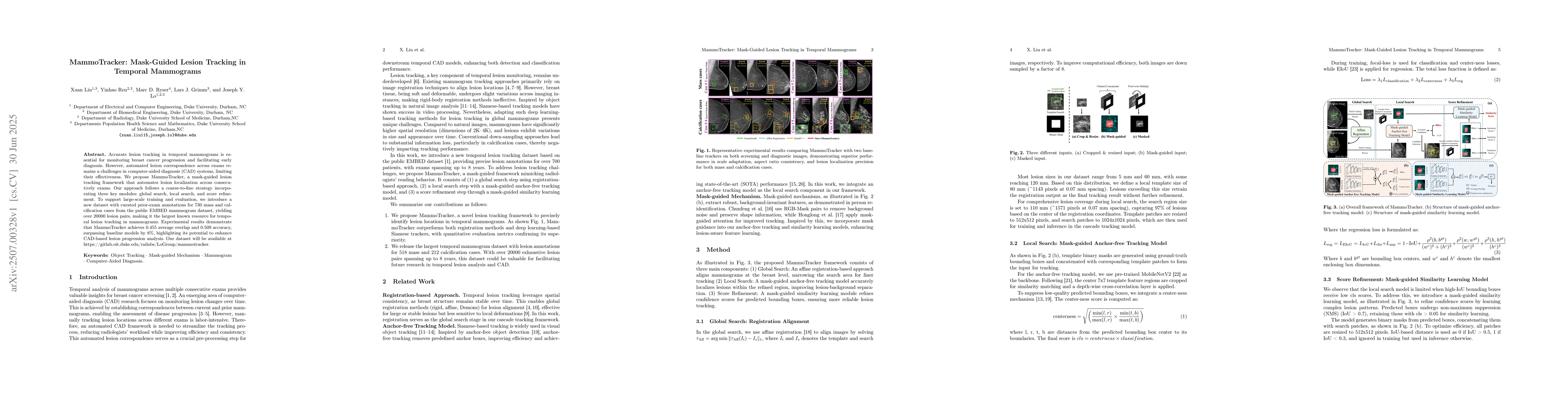 Thumbnail for MammoTracker: Mask-Guided Lesion Tracking in Temporal Mammograms